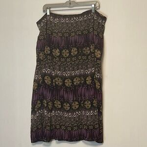 Dressbarn Crinkle Midi Skirt Size 18W Broom Pull On Lined Peasant Boho.